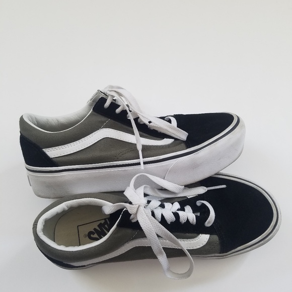 vans old skool platform olive